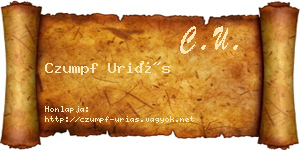 Czumpf Uriás névjegykártya